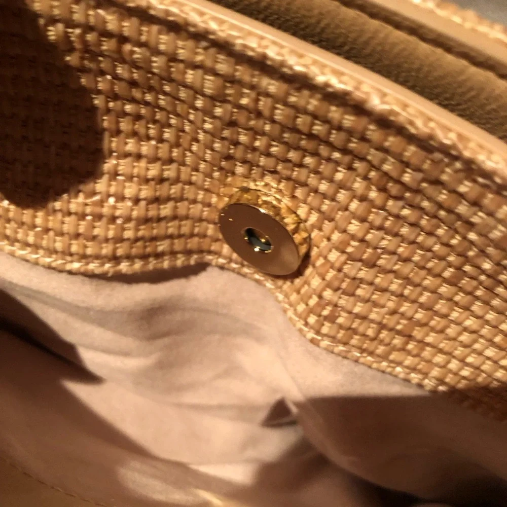 NWT Gorgeous Cult Gaia straw clutch with twisted fringe scarf detail - Picture 3 of 6